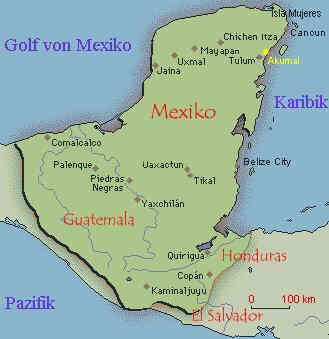 Karte des Maya-Reiches